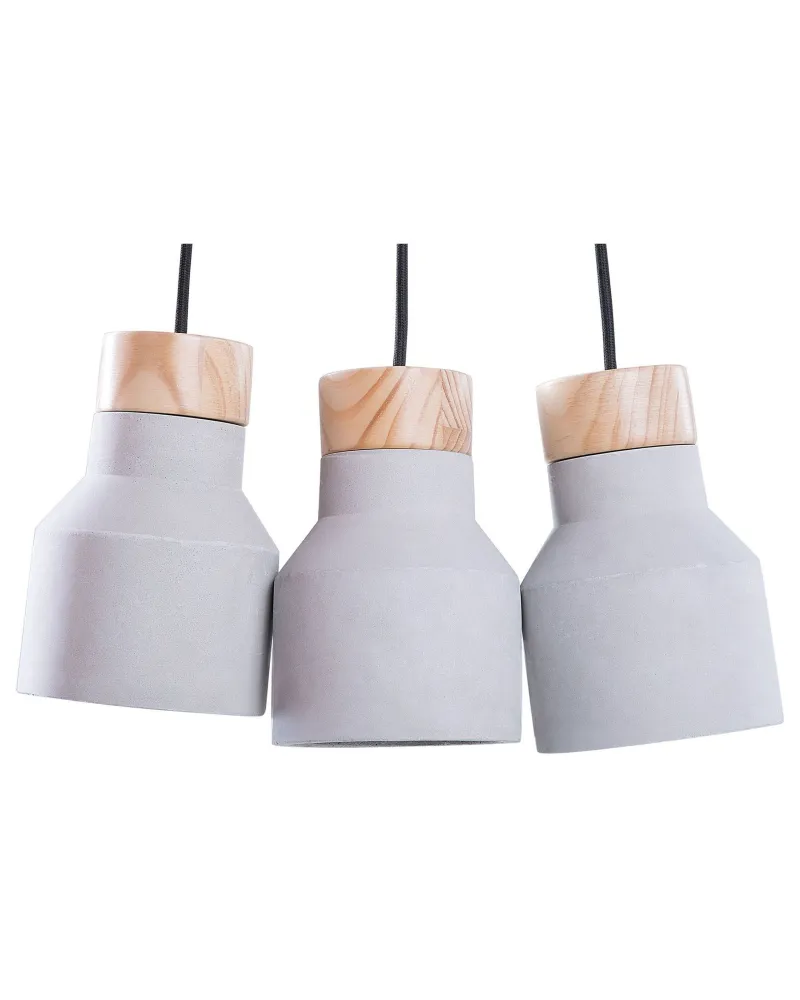 Candeeiro de teto com 3 suportes de lâmpada cinzento e castanho distinto BAHT