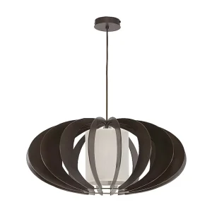 Lâmpada de Suspensão Keiko, Branco, Wenge, 60x60x100 cm, EPIKASA