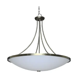 Lâmpada de Suspensão Monza, Latão, Branco, 73x73x150 cm, EPIKASA