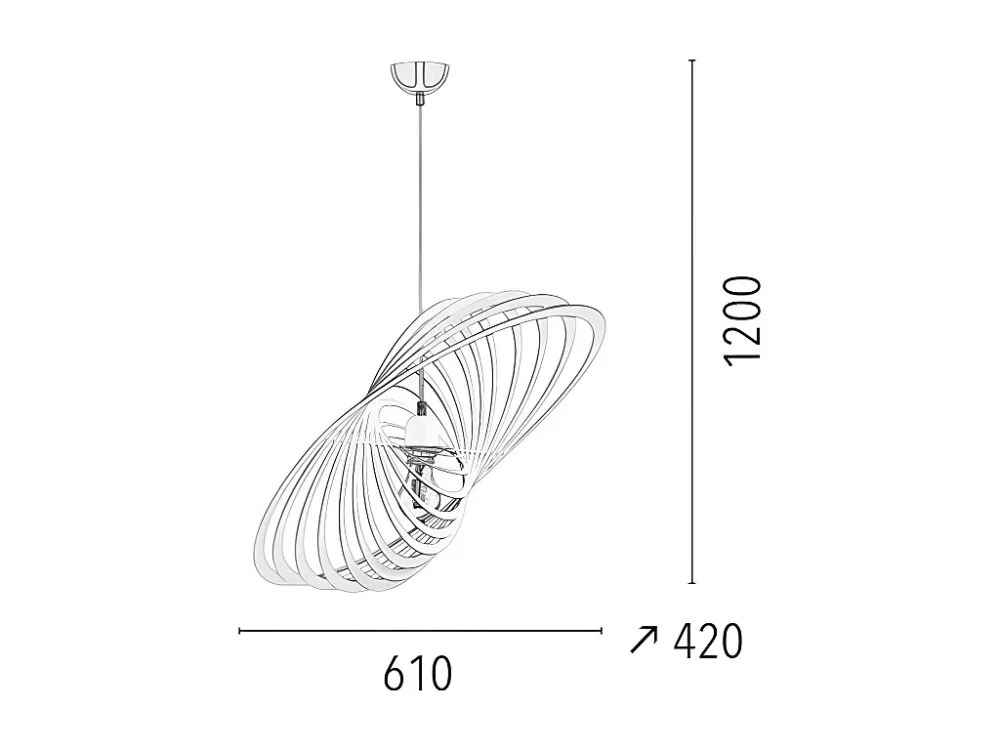 Lâmpada de Suspensão Planet, Branco, 61x42x120 cm, EPIKASA