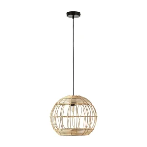 Luminária de teto Kaede de vime puro, diâmetro 39 cm.
