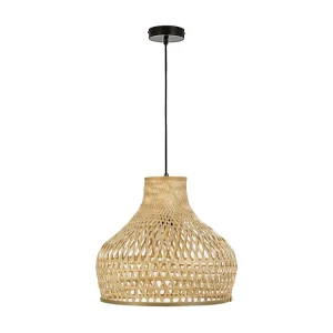 Luminária de teto Yasu de Bambu, diâmetro 40,5 cm.