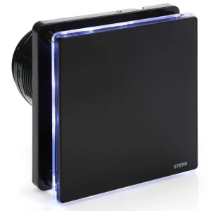 STERR BFS100LT-MB - 100 mm Extrator de Casa de Banho, LED + Temporizador, 90 m³/h, Preto Mate