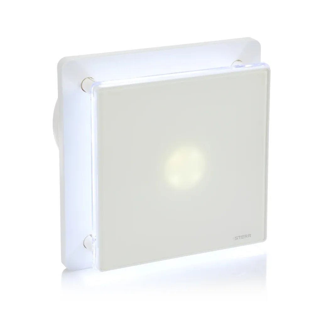 STERR BFS125LT - 125 mm Extrator de Casa de Banho, LED + Temporizador, 160 m³/h, Branco
