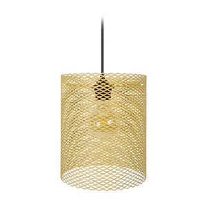 Suspensão TOSEL ADONIS metálico cilindro amarelo D19,5 x H85 cm