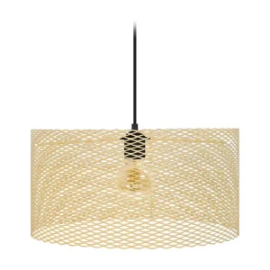 Suspensão TOSEL ADONIS metálico cilindro amarelo D45 x H84 cm