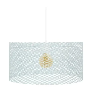 Suspensão TOSEL ADONIS metálico cilindro céu azul D45 x H84 cm