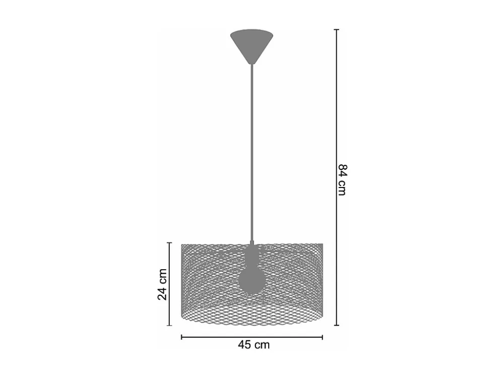 Suspensão TOSEL ADONIS metálico cilindro branco D45 x H84 cm