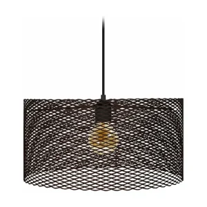 Suspensão TOSEL ADONIS metálico cilindro castanho D45 x H84 cm