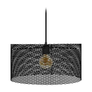 Suspensão TOSEL ADONIS metálico cilindro preto D45 x H84 cm