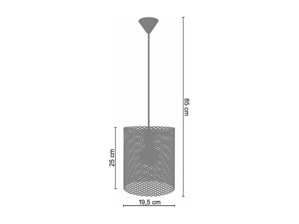Suspensão TOSEL ADONIS metálico cilindro preto D19,5 x H85 cm