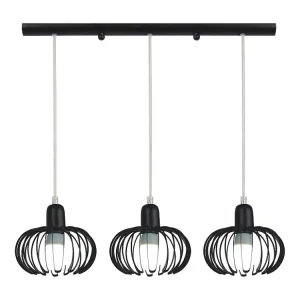 Suspensão TOSEL AFONSO metálico bar preto D60 x H80 cm