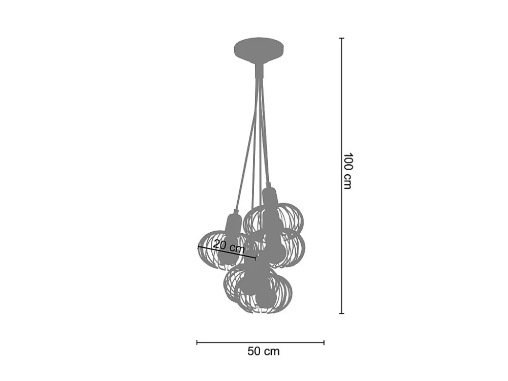 Suspensão TOSEL AFONSO metálico conjunto branco D50 x H100 cm