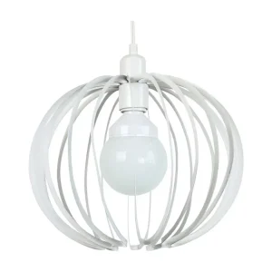 Suspensão TOSEL AFONSO metálico globo branco D25 x H85 cm