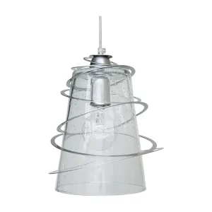Suspensão TOSEL ALBIGNY vidro cônico alumínio D25 x H80 cm