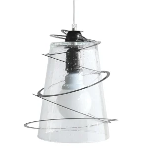 Suspensão TOSEL ALBIGNY vidro cônico preto D25 x H80 cm
