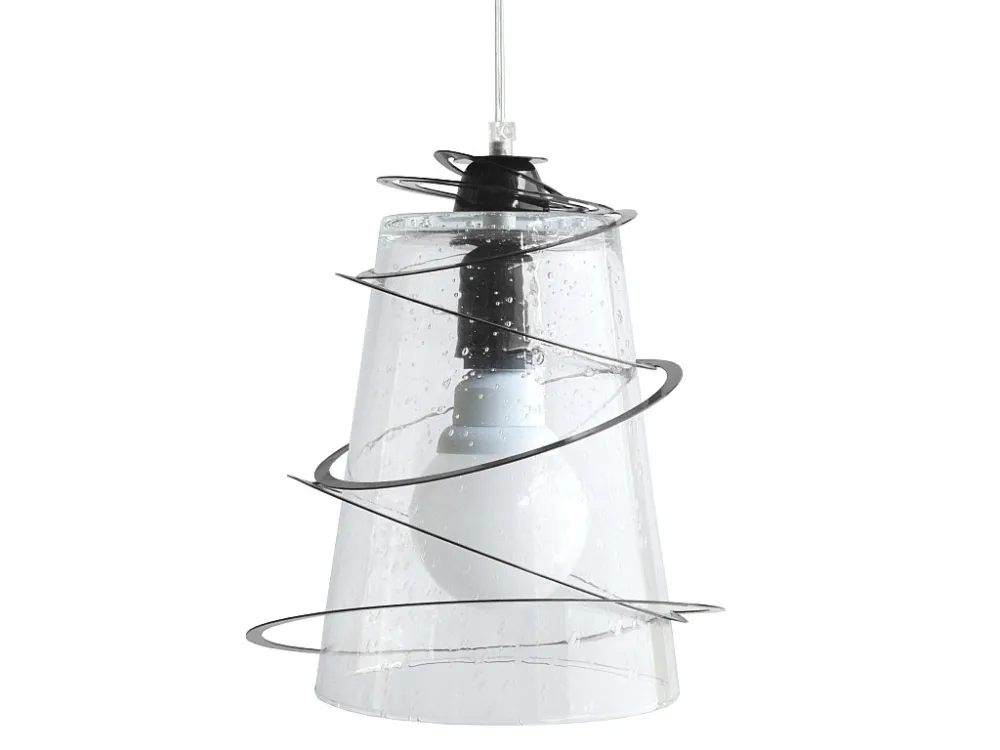 Suspensão TOSEL ALBIGNY vidro cônico preto D25 x H80 cm