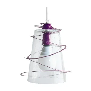 Suspensão TOSEL ALBIGNY vidro cônico roxo D25 x H80 cm