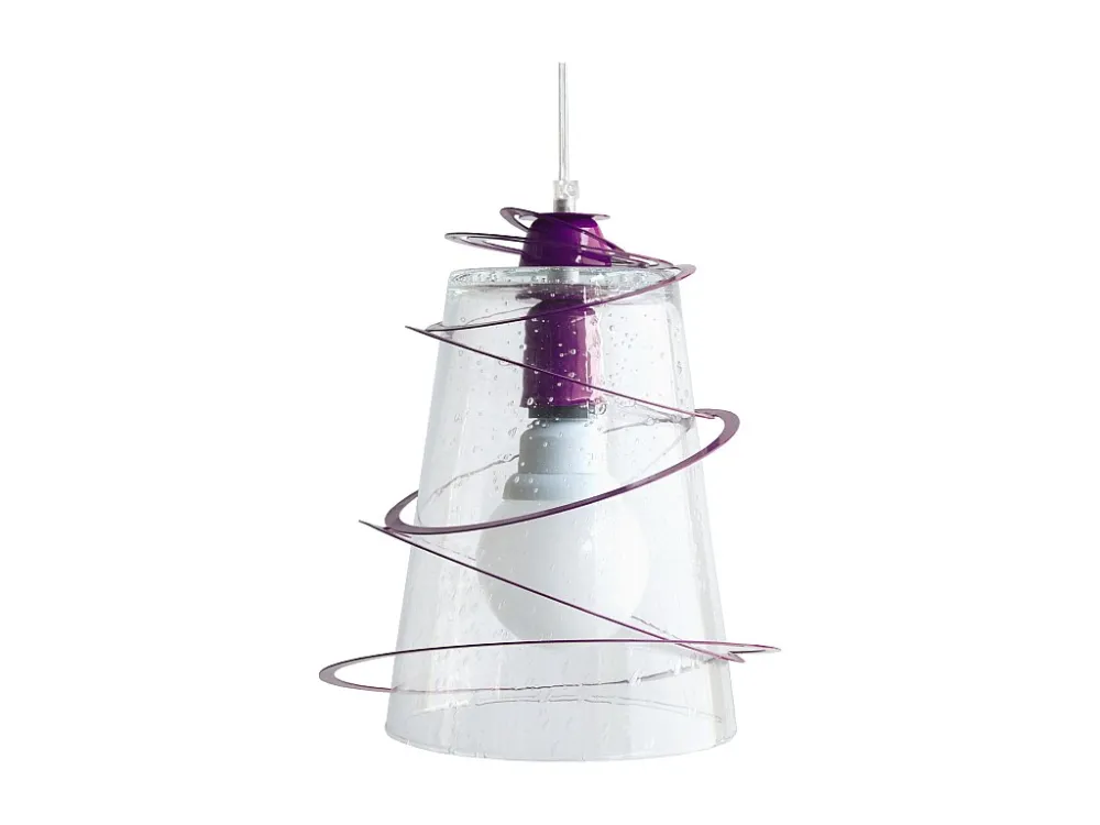 Suspensão TOSEL ALBIGNY vidro cônico roxo D25 x H80 cm