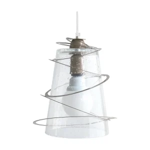Suspensão TOSEL ALBIGNY vidro cônico taupe D25 x H80 cm