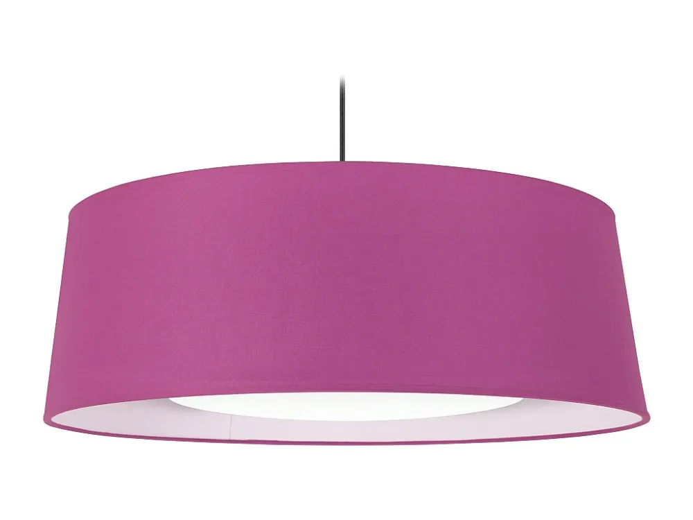 Suspensão TOSEL ALFENA TAMBOUR C tecido cilindro branco roxo D60 x H85 cm