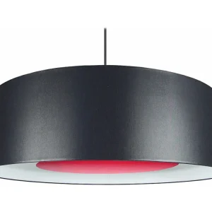 Suspensão TOSEL ALFENA TAMBOUR C tecido cilindro vermelho D60 x H85 cm