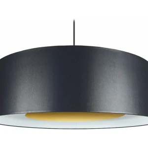 Suspensão TOSEL ALFENA TAMBOUR C tecido cilindro amarelo D60 x H85 cm