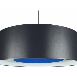 Suspensão TOSEL ALFENA TAMBOUR C tecido cilindro azul D60 x H85 cm