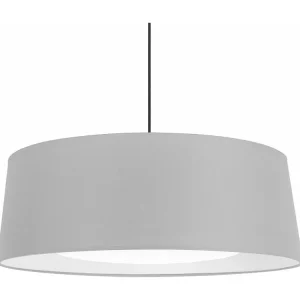 Suspensão TOSEL ALFENA TAMBOUR C tecido cilindro branco D60 x H85 cm