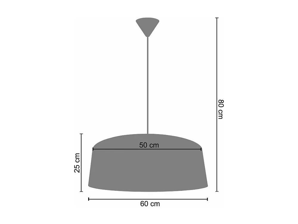 Suspensão TOSEL ALFENA TAMBOUR C tecido cilindro Dourado D60 x H85 cm