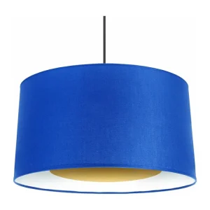 Suspensão TOSEL ALFENA TAMBOUR B tecido cilindro Dourado D35 x H80 cm