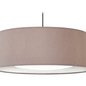 Suspensão TOSEL ALFENA TAMBOUR C tecido cilindro branco cinza D60 x H85 cm