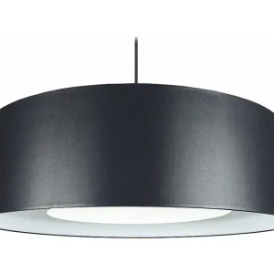 Suspensão TOSEL ALFENA TAMBOUR C tecido cilindro Preto branco D60 x H85 cm