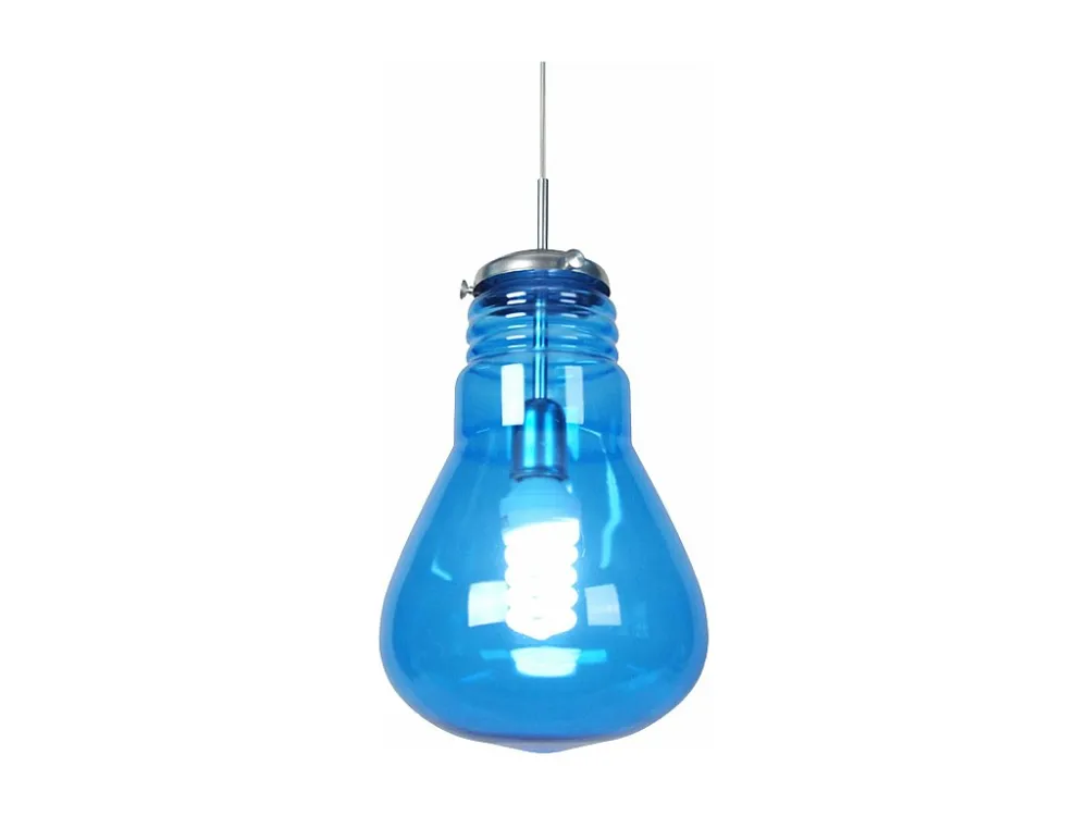 Suspensão TOSEL AMPOULES vidro abaulado azul D28 x H88 cm