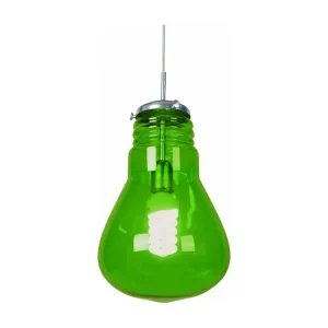 Suspensão TOSEL AMPOULES vidro abaulado Verde D28 x H88 cm