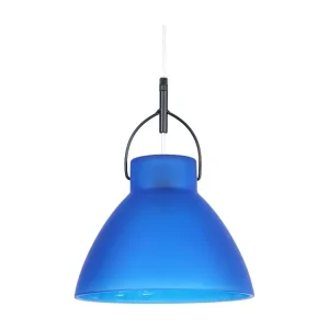 Suspensão TOSEL ANDERSEN vidro cônico azul D25 x H90 cm