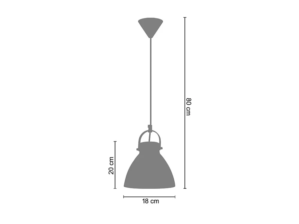 Suspensão TOSEL ANDERSEN vidro cônico opala D18 x H80 cm