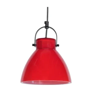 Suspensão TOSEL ANDERSEN vidro cônico vermelho D18 x H80 cm