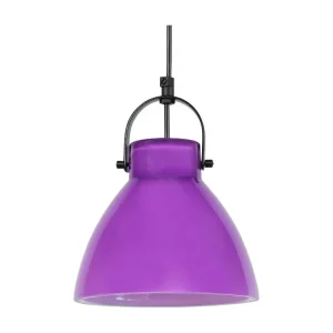 Suspensão TOSEL ANDERSON vidro cônico lilás D25 x H90 cm