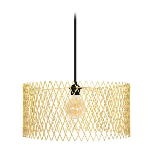 Suspensão TOSEL ASTER metálico cilindro amarelo escuro D45 x H84 cm