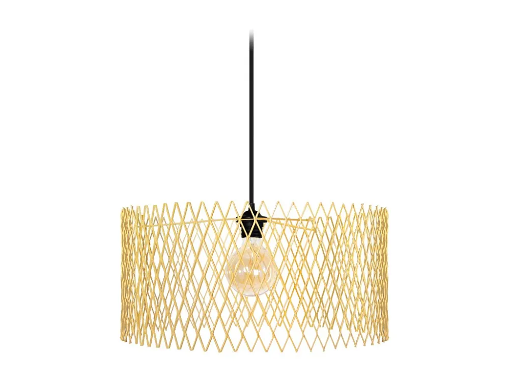 Suspensão TOSEL ASTER metálico cilindro amarelo escuro D45 x H84 cm