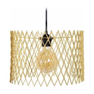 Suspensão TOSEL ASTER metálico cilindro amarelo D30 x H80 cm