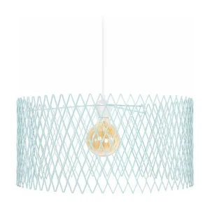 Suspensão TOSEL ASTER metálico cilindro azul D45 x H84 cm