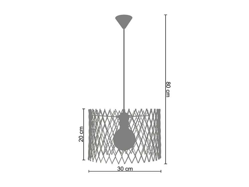 Suspensão TOSEL ASTER metálico cilindro castanho D30 x H80 cm