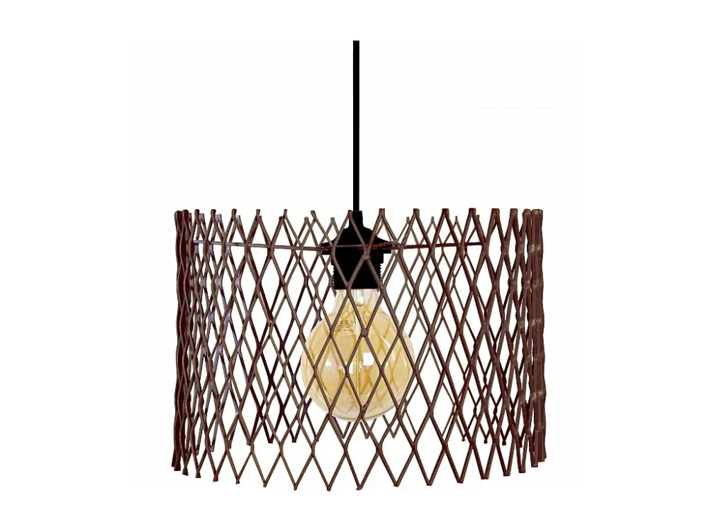 Suspensão TOSEL ASTER metálico cilindro castanho D19,5 x H85 cm
