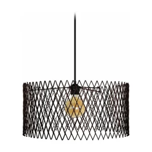 Suspensão TOSEL ASTER metálico cilindro castanho D45 x H84 cm