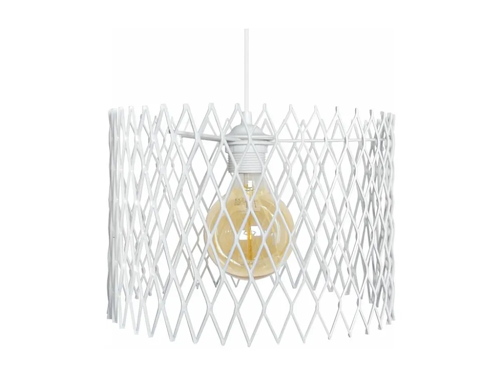 Suspensão TOSEL ASTER metálico cilindro marfim D19,5 x H85 cm