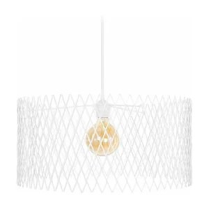 Suspensão TOSEL ASTER metálico cilindro marfim D45 x H84 cm