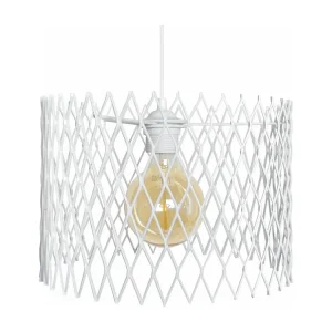 Suspensão TOSEL ASTER metálico cilindro marfim D19,5 x H85 cm