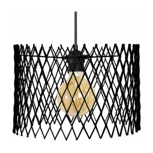 Suspensão TOSEL ASTER metálico cilindro preto D30 x H80 cm